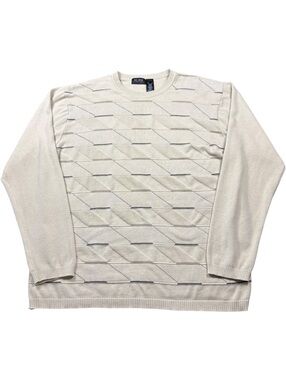 Axcess Y2K Geometric Knit Crewneck SweaterL